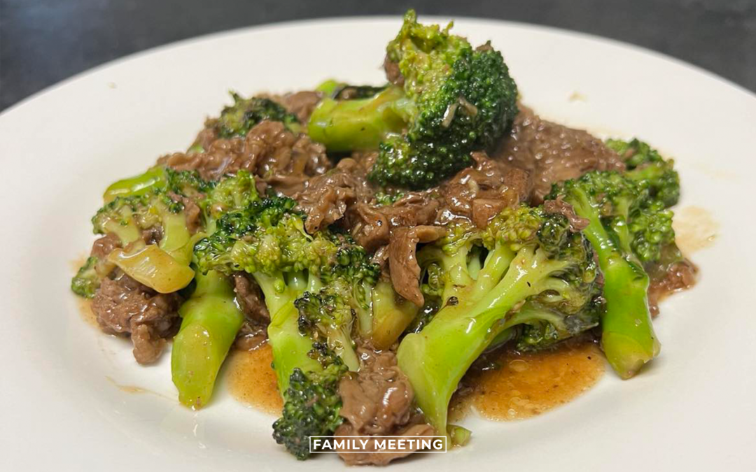 Family Eating: Beef and Broccoli